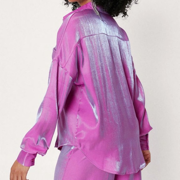 Purple and Pink Button Down - Picture 2 of 2